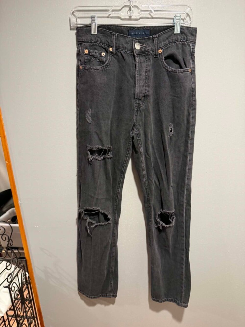 Aeropostale Black Distressed Jeans Size 2 Regular